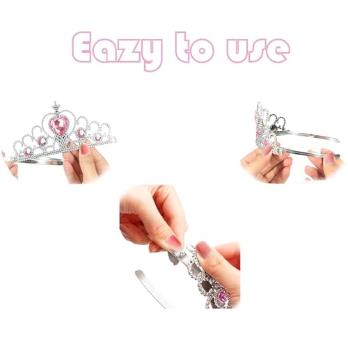 S & E TEACHER'S EDITION 8 Pcs Tiaras Crown Set, Princess Dress Up Costume Birthday Party Favor Headwear, Hair Decoration, ...