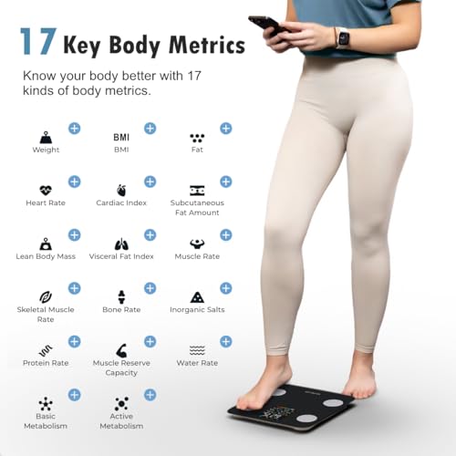 Smart Scale for Body Weight Scale with Body Fat BMI Muscle, NUTRI FIT Digital Bathroom Scale Bluetooth Composition Analysi...