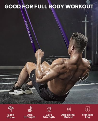 HAPBEAR Pull Up Assistance Bands Set of 5 - Resistance Bands for Working Out, Stretching, Physical Therapy, Muscle Training