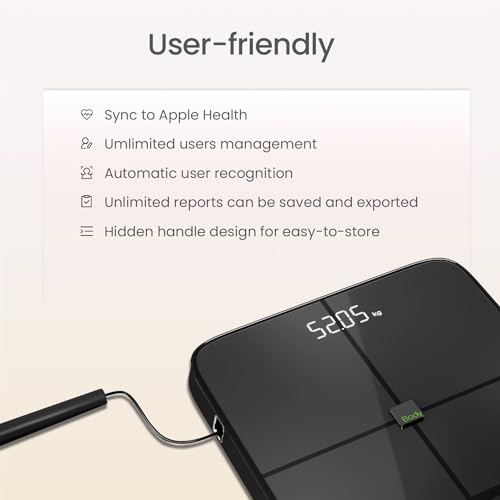 BodyPedia 8-Electrode Smart Scale for Body Weight, Digital Bathroom Weighing Scale Analyzes 43 Metrics (BMI/Muscle/Fat), B...