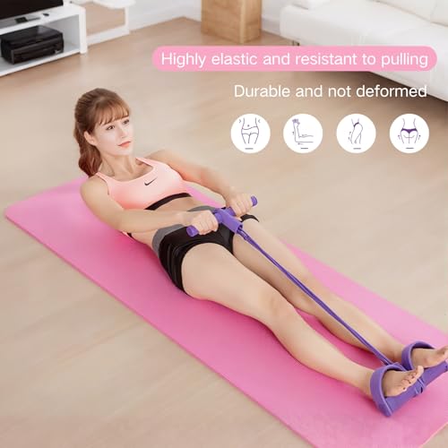 Fitness Resistance Bands Set with Handles & Ankle Straps - 4 Tube Exercise Bands for Arm, Leg, Strength Training, Stretchi...