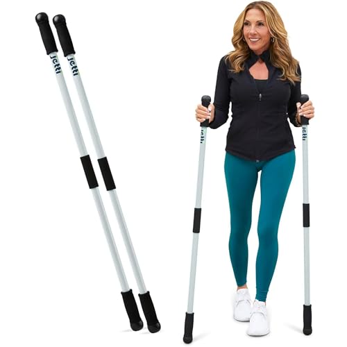 Weighted Walking Sticks for Seniors, Women & Men – 1.2lb Each Ergonomic Hiking Poles for Balance, Posture & Stability – Du...