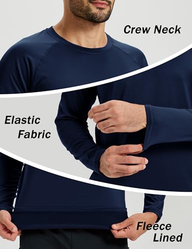 NASBING Mens Thermal Long Sleeve Shirt Base Layer Cold Weather Fleece Lined Underwear Tops Winter Undershirt