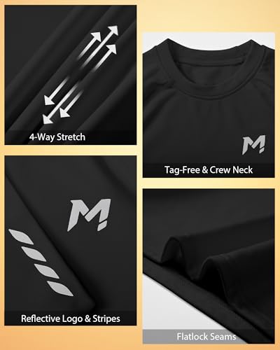 Moozava Boys Compression Thermal Shirt Long Sleeve Fleece Lined Youth Undershirt Kids Football Baseball Soccer Base Layer Top