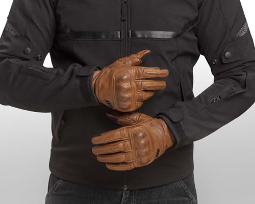 WARDLER Chester Motorcycle Gloves for Men/Women, Cowhide Leather Touchscreen, Summer, Chester Vintage, Knuckle & Finger Pr...