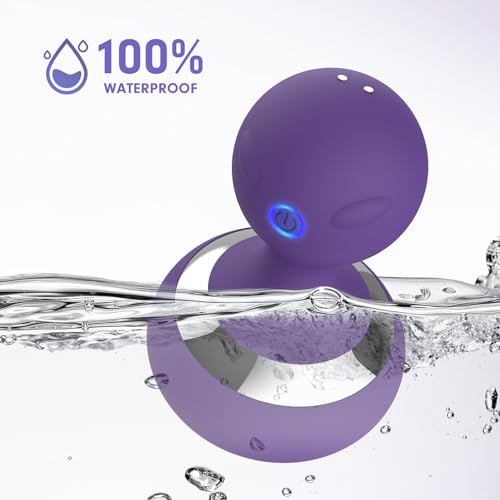 MANFLY Cordless Electric Massage Ball with 10 Powerful Vibrations, Rechargeable Handheld Massager (Purple)