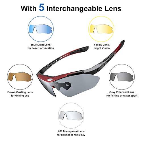 ROCKBROS Polarized Sunglasses Men Women Cycling/Pickleball/MTB Glasses UV Protection, Suitable for Myopia Glasses