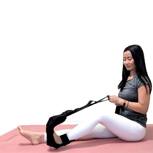 Yaghzu Foot and Calf Stretcher - Stretching Strap for Plantar Fasciitis, Achilles Tendonitis, Heel Spurs, Foot Drop, & Ham...
