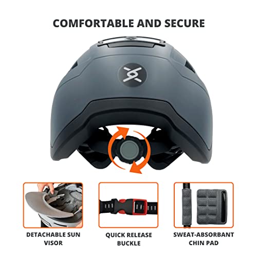 XNITO Bike Helmet with LED Lights - Urban Bicycle Helmet for Adults, Men & Women - CPSC & NTA-8776 Dual Certified - Class ...