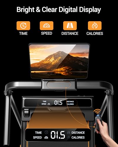 3 in 1 Walking Pad Treadmill with 16% Incline, Folding Treadmill with Handle Bar, Portable Treadmills for Home Small, 330 ...