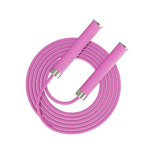 MOGOLD Adjustable Jump Rope for Home Fitness - 5mm PVC Cord with Ball Bearings, Anti-Slip Rubber& Alloy Handles for Beginn...