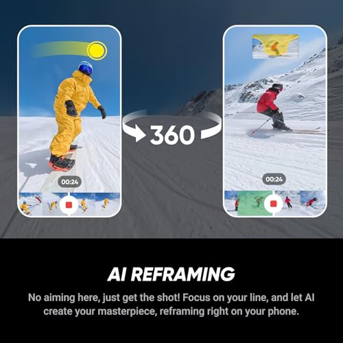 Insta360 X5 Ski Bundle - Waterproof 8K 360 Camera, Invisible Selfie Stick Effect, Leading Low Light, Rugged & Replaceable ...