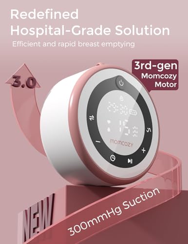 Momcozy Breast Pump V1 Pro Hospital-Grade, Hands-Free & Portable Wearable Pump, Upgraded Electric Pump with 3 Fine-Tuned R...