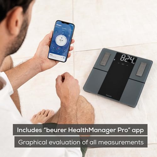 Beurer BF500 Smart Body Analysis Scale with Bluetooth & App, Accurate Digital Diagnostic Scale Measures Body Fat, Muscle M...