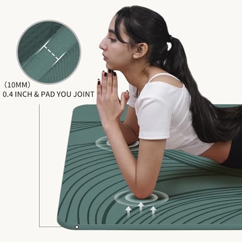 PAIDU Large Yoga Mat-72’x36’x0.4’ Extra Width ＆ Thick,Comfortable,Non-Slip Exercise Mat-Works Great on All Floor for Stret...