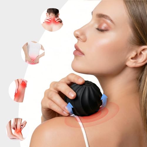 VEATYNICE Cordless Electric Massage Ball – USB Rechargeable Portable Massager, Skin-Soft Silicone for Foot, Back, Neck, Sh...