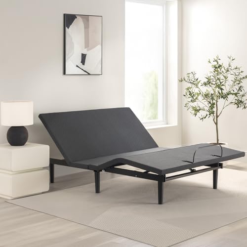 Zinus Nadia Adjustable Bed Frame, Electric Reclining Platform Bed Base, 5-Function Wireless Remote, Independent Head and F...