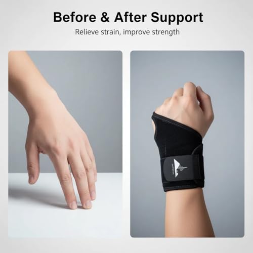 Imentha 2 Pack Wrist Braces - Wrist Wraps for Carpal Tunnel, Arthritis, and Tendinitis Pain Relief - Fits Both Right and L...