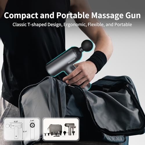 arboleaf Massage Gun deep Tissue, 6 Speeds Powerful Handheld Percussion Muscle Massager Gun with Portable Travel Case for ...
