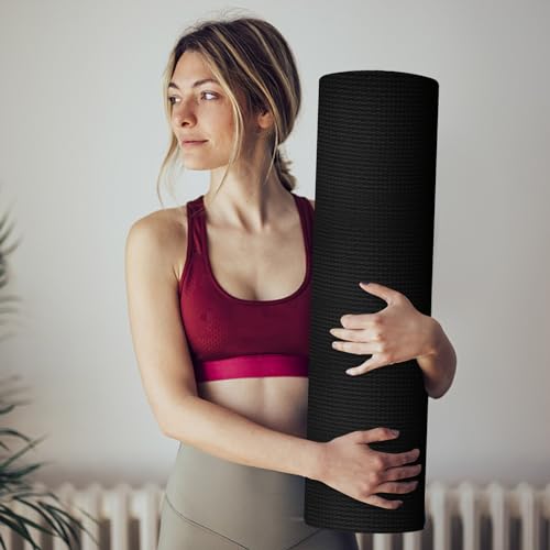 Yoga Mat Thick 1/5" Thick Non Slip Anti-Tear High Density Exercise Mat with Carrying Strap Large Yoga Mat for Floor, Gym, ...