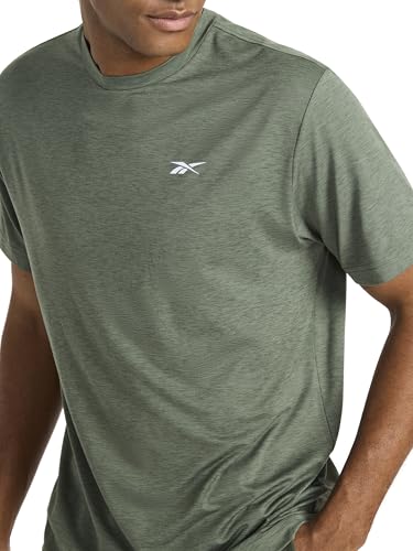 Reebok Mens Strike Short Sleeve Crewneck T-Shirt, Standard Fit, Lightweight Stretch Poly Jersey Fabric