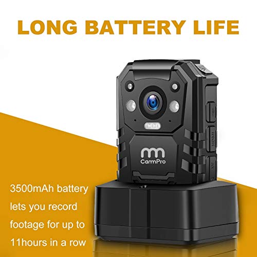 CammPro I826 1296P HD Police Body Camera,128G Memory,Waterproof Body Worn Camera,Premium Portable Body Camera with Audio R...