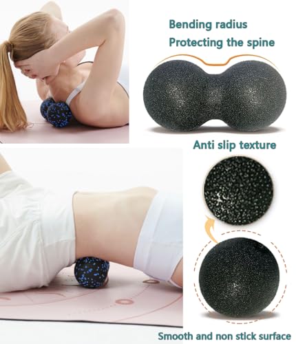 Hard Peanut Massage Ball - Double Ball for Trigger Point Therapy, Myofascial Release, Deep Tissue Fitness Massage & Relax ...