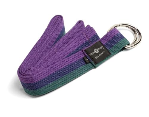 Hugger Mugger D-Ring Cotton Yoga Strap - Super Strong Cotton, Metal D-Ring Buckle, Multiple Lengths Available