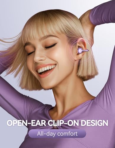 JOYROOM OE3 Clip-On Earbuds, Wireless Open Ear Earbuds Headphones, Auto L-R Recognition, Omni Tap Control, Immersive Soun...