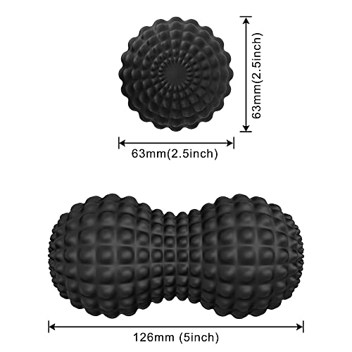 SELEWARE Peanut Massage Ball, Peanut Double Lacrosse Massage Roller Ball for Back Neck Shoulder Spine Legs HIPS, Deep Tiss...