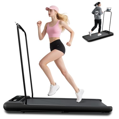 Treadmill with Handles, 2.5HP Walking Pad Treadmills with Handle Bar, Under Desk Treadmill with Remote Control LED Displa...