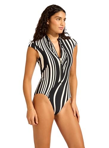Seafolly Womens Zip Front One Piece