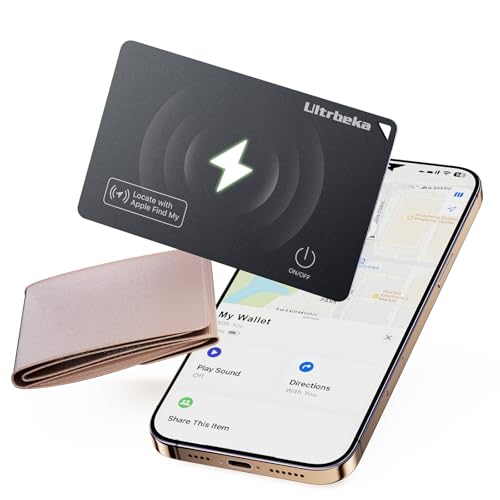 Ultrbeka Ultra-Thin Wallet Tracker Card 0.094in IP68 Waterproof Bluetooth Tracker for Wallet, Passport, Work with Apple Fi...