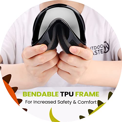 OutdoorMaster Kids Ski Goggles - Helmet Compatible Snow Goggles for Boys & Girls with 100% UV Protection
