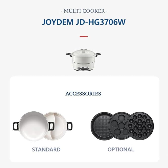 Joydeem 2 in 1 Electric Hot Pot, Shabu Shabu Pot with Two Removable Pot, UL Listed, Ceramic Non-stick Coating, 1400W, JD-HG3706W