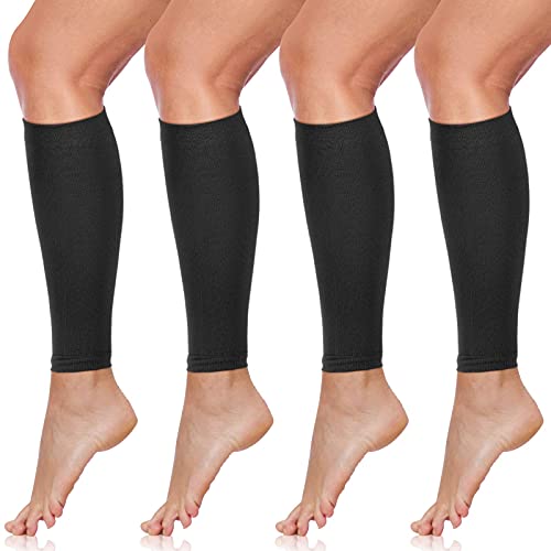 SATINIOR 4 Pairs Calf Compression Sleeve Leg Compression Sock Calf and Shin Support Relieve Calf Pain for Men Women Runnin...