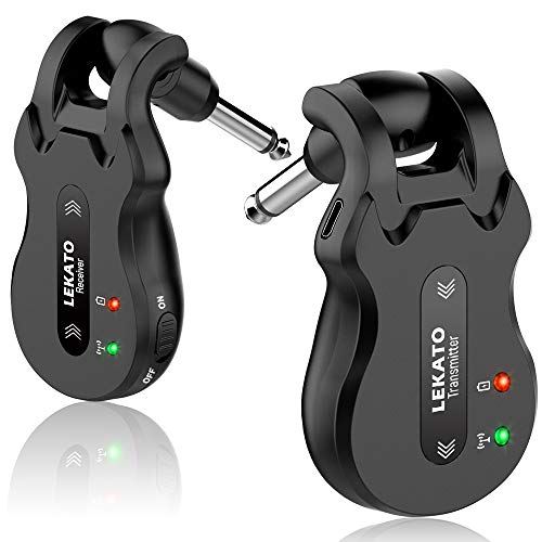LEKATO Wireless Guitar System 5.8 Wireless Guitar Transmitter Receiver Rechargeable Audio Wireless Transmitter Receiver 4 ...