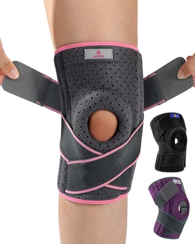 ABYON Knee Brace for Women Plus Size for Meniscus Tear, ACL, Arthritis.Knee Braces with Dual Side Stabilizers & Crossed Co...