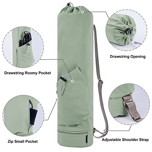 sportsnew Yoga Mat Bag with Water Bottle Pocket and Bottom Wet Pocket, Exercise Yoga Mat Carrier Multi-Functional Storage ...