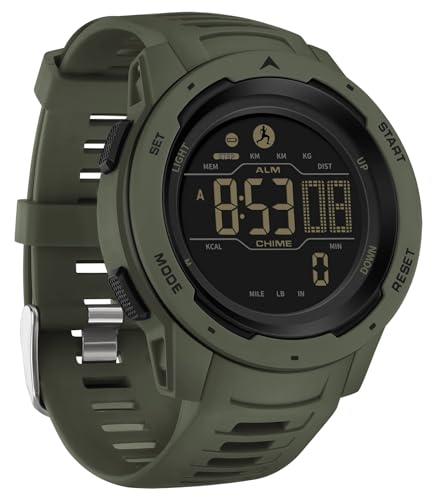findtime Men's Digital Watch Waterproof Pedometer Watches Sport Watch Step Counter Calorie Military Watch with Stopwatch A...