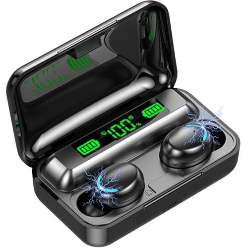 BSWLMDD Wireless Earbuds, Bluetooth 5.3 Headphones, Touch Control Noise Cancellation, HiFi Stereo with LED Display Chargin...