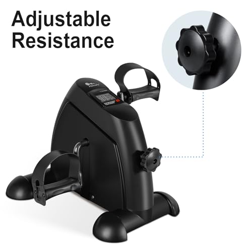 Mini Exercise Bike, himaly Under Desk Bike Pedal Exerciser Portable Foot Cycle Arm & Leg Peddler Machine with LCD Screen D...