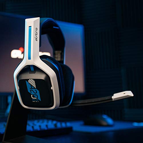 ASTRO Gaming A20 Wireless Headset Gen 2 for PlayStation 5/4, PC & Mac - White/Blue, Wireless Gaming Headset with Microphone
