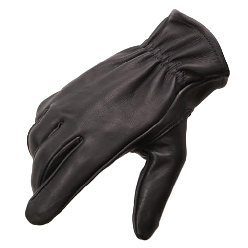 Milwaukee Leather Men's Unlined 100% USA Northern Deerskin Gloves w/Cinch Wrist MG7595