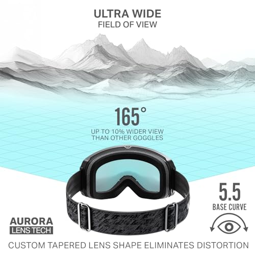 Wildhorn Cristo Ski Goggles Men Women 100% UV Anti-Fog OTG Snowboard Goggles- US Ski Team Official Supplier- Snow Goggles