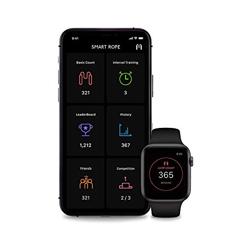 Tangram Smart Rope Rookie - App-Connected Jump Rope for Fitness and Workouts, Adjustable Length, Bluetooth Enabled, Track ...