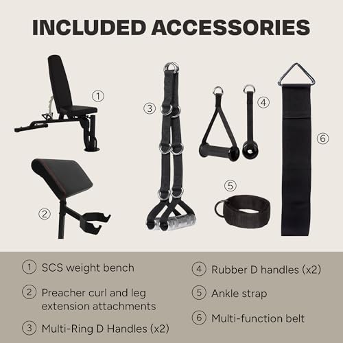 Inspire Fitness Functional Trainer Home Gym, SCS Smith Machine Cage System - Cable Machine Accessories - D-Handles, Ankle ...