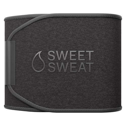 Sports Research Sweet Sweat Waist Trimmer (Core Series) - Premium Sweat Enhancing Fitness Band for Women & Men