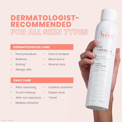 Avène Thermal Spring Water, Soothing Calming Facial Mist Spray for Sensitive Skin, Soothes, Softens + Calms Skin, Formulat...