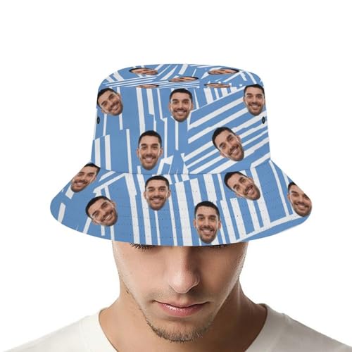 Personalized Men's Hawaiian Shirts and Shorts Set Custom 2-Piece Suits Button Down Shirt Outfit with Bucket Hats